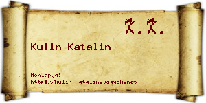 Kulin Katalin névjegykártya